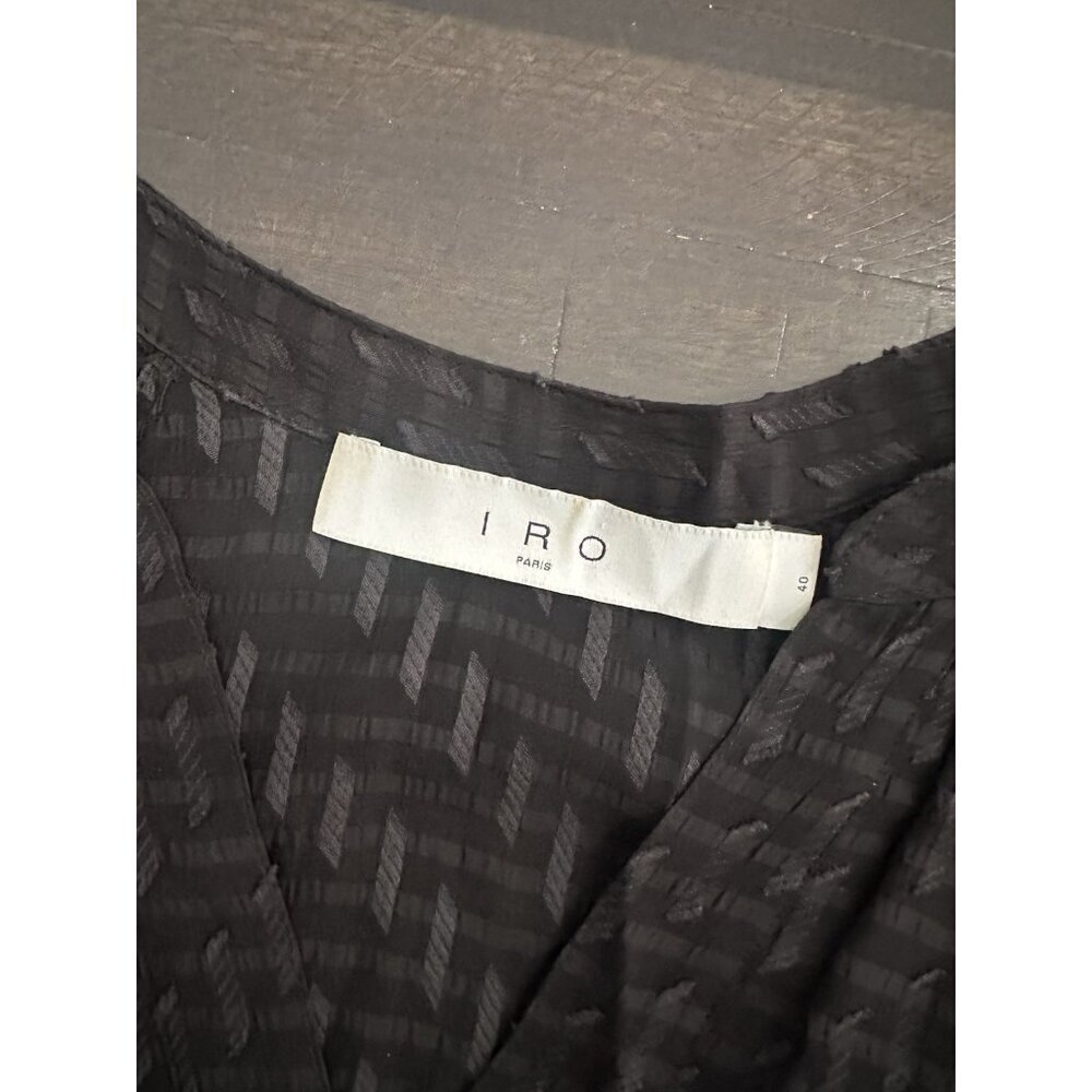 Women’s IRO Kisar Fil Coupé Jacquard Blouse In Black Size 40 US 8 - Picture 4 of 4